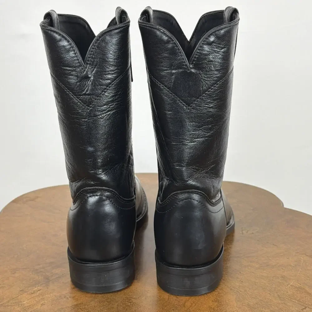 Laredo Black Leather Western Boots Tonal Stitching Men's 8.5D Style 1698